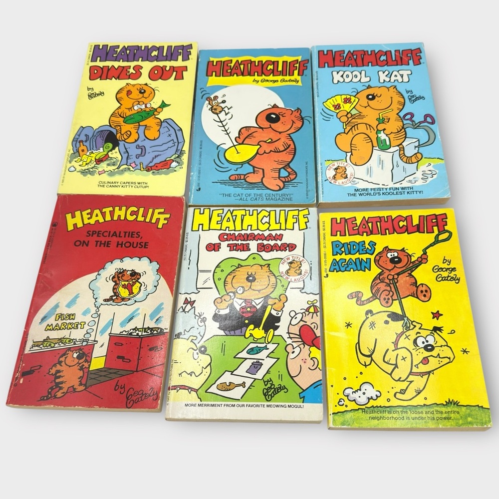 Vintage HEATHCLIFF Comic Paperbacks by George Gately 6 Books